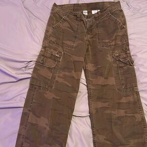 Vintage Lucky Brand Camo Cargo Zip Pocket Jeans Dungarees size 29
